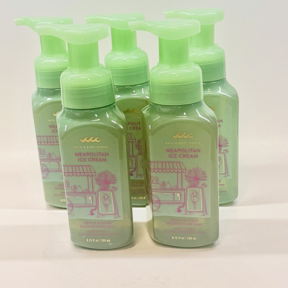 Set Of 5 - Bath & Body Works Foaming Hand Soap Neapolitan Ice Cream 8.75 fl oz